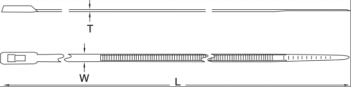 NCA-0185 - Nylon klembanden - 100pcs - lengte 600mm